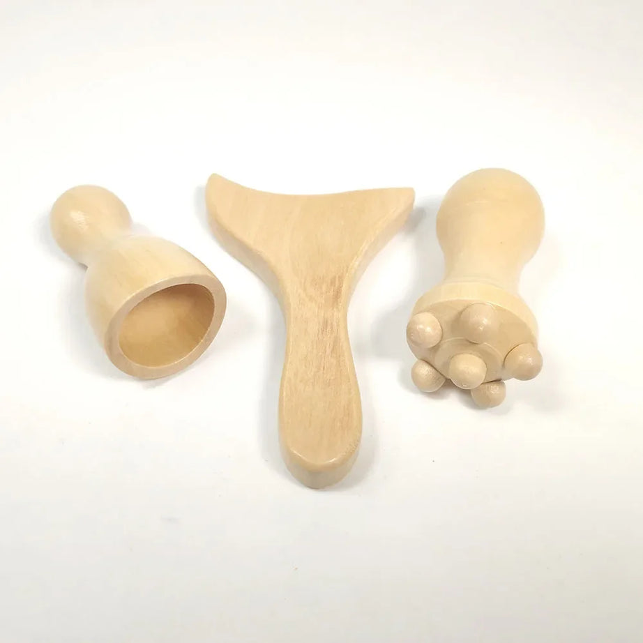 Wooden Face handheld device Set – Gua Sha-style Tool