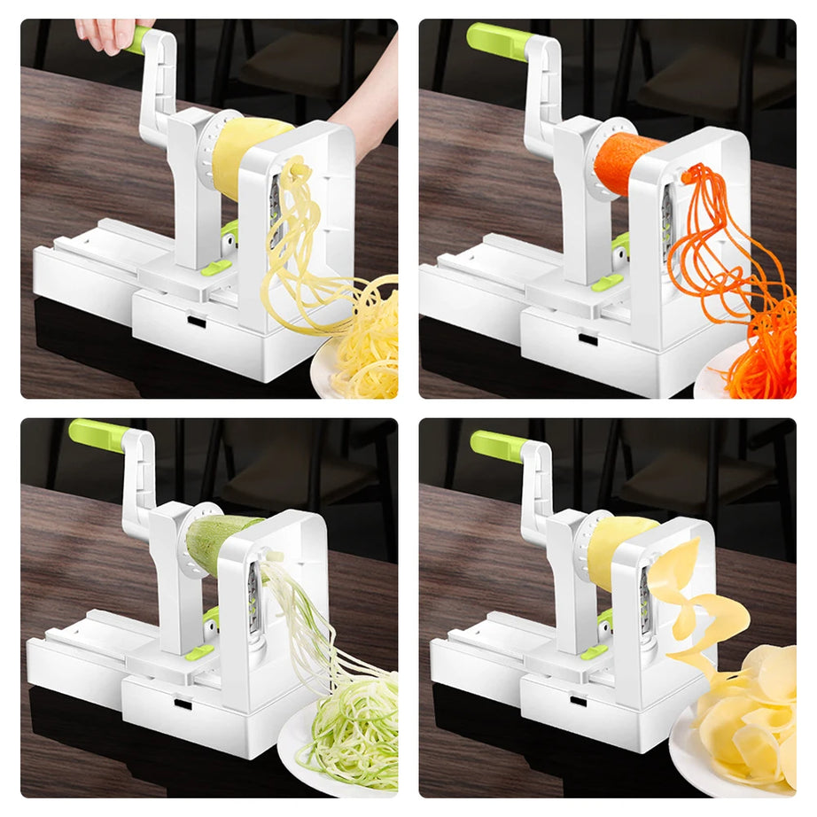 Foldable Vegetable Spiralizer with Extra Blade Box