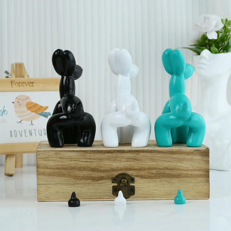 BalloonDog Resin Sculpture – Fun Modern Cartoon Decor