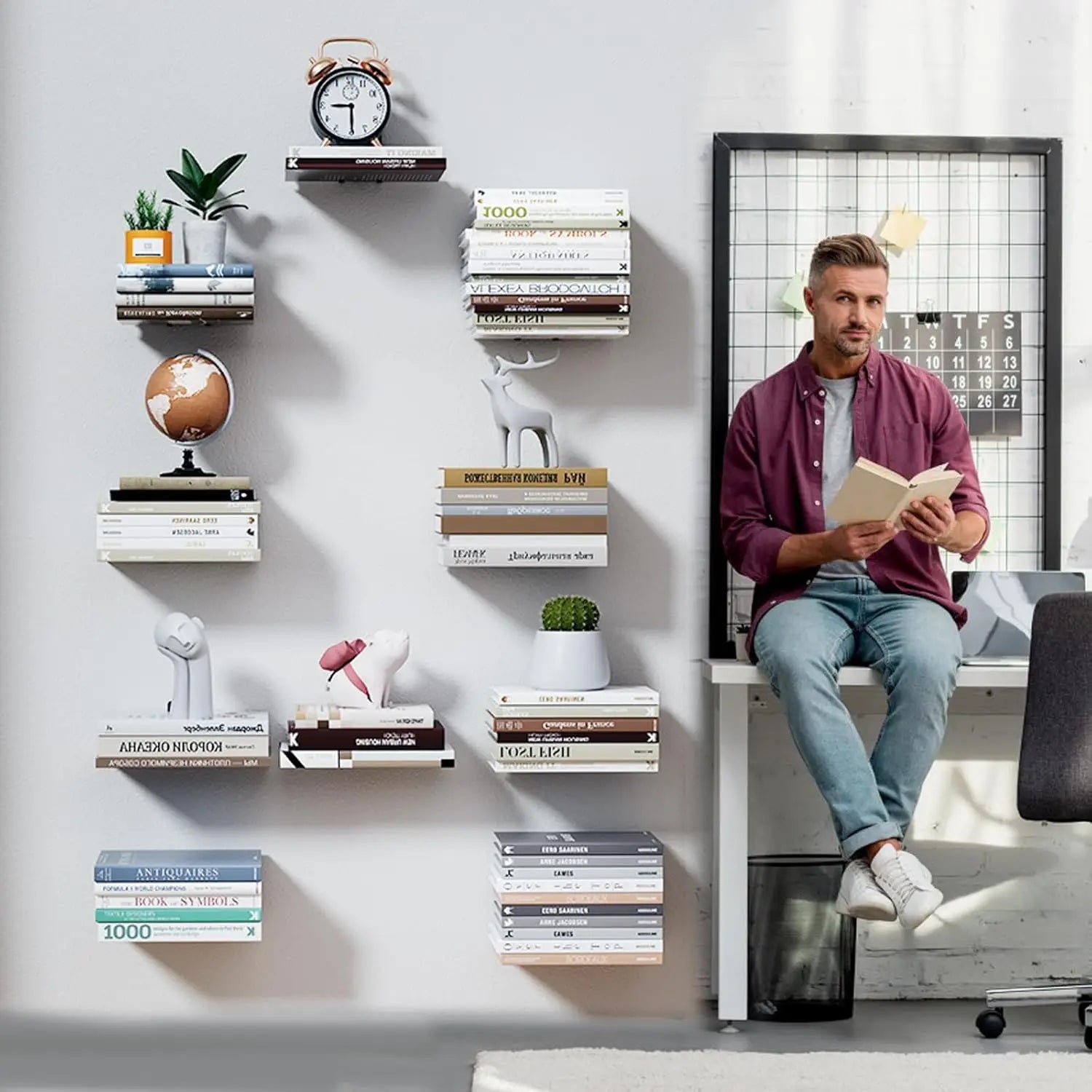 Iron Floating Bookshelves – Minimalist Set