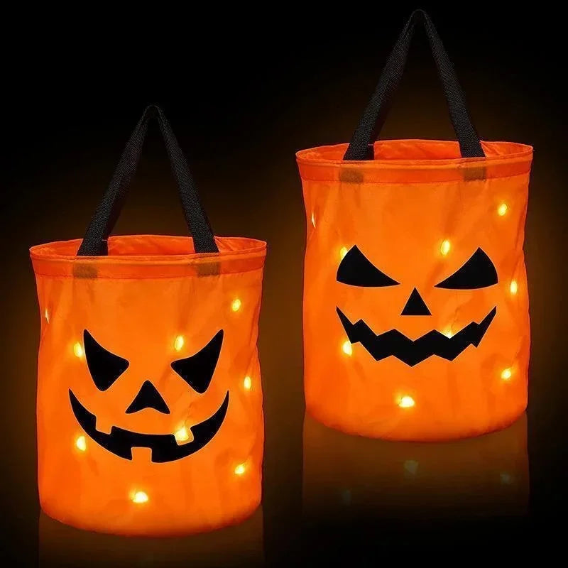 LED Halloween Pumpkin Candy Bucket – Trick or Treat Bag