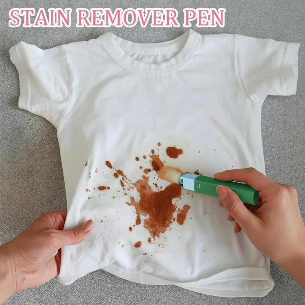 12ML Instant White Clothes Cleaner – Waterless Stain Removal Pen with Dual Heads for Oil, Grease, Sweat & Food Stains