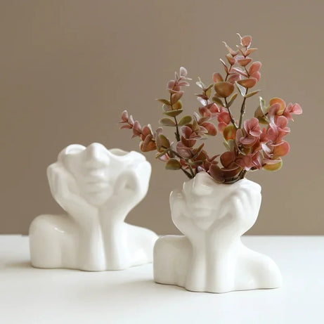 Human Form Resin Vase – Modern Human form Art Flower Planter