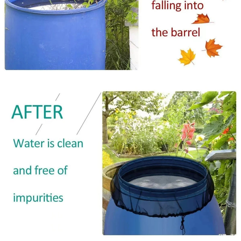 RainGuard Mesh Cover – Leaf Filter Net for Water Barrels