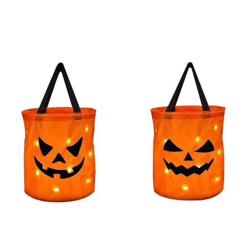 LED Halloween Pumpkin Candy Bucket – Trick or Treat Bag