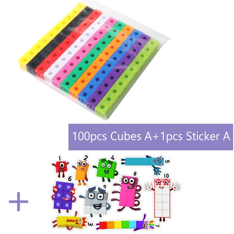 Mathematics Linking Cubes – 100 pcs Counting & Stacking Set