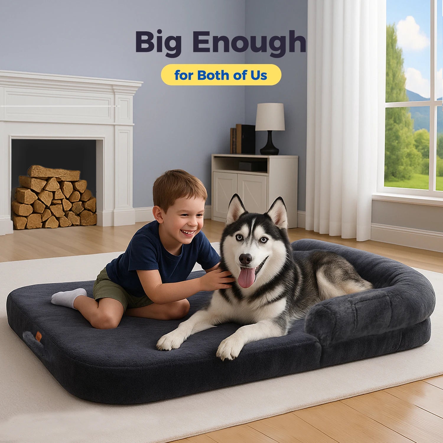 Foldable & Portable Dog Bed – Machine Washable Comfort Mat