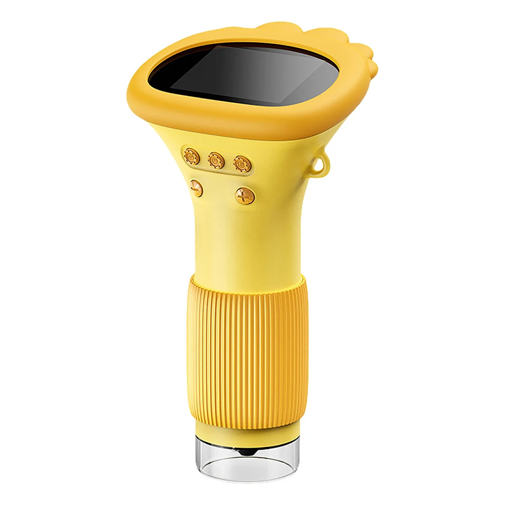 Yellow handheld digital microscope with 2-inch IPS display