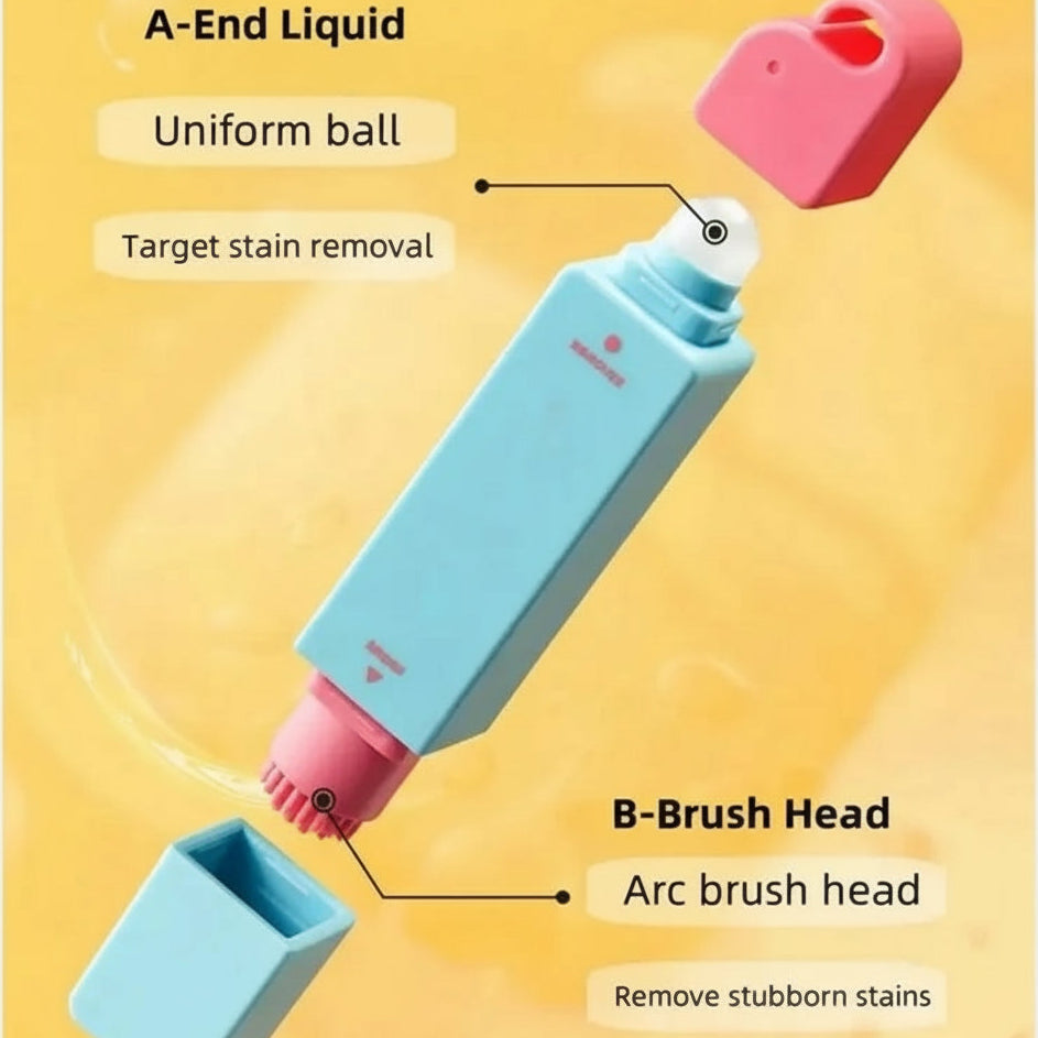 12ML Instant White Clothes Cleaner – Waterless Stain Removal Pen with Dual Heads for Oil, Grease, Sweat & Food Stains