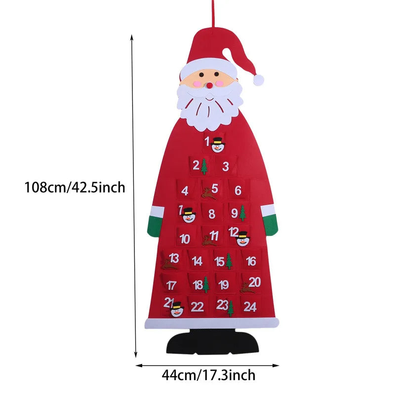 Felt Santa Claus Advent Calendar – Christmas Countdown