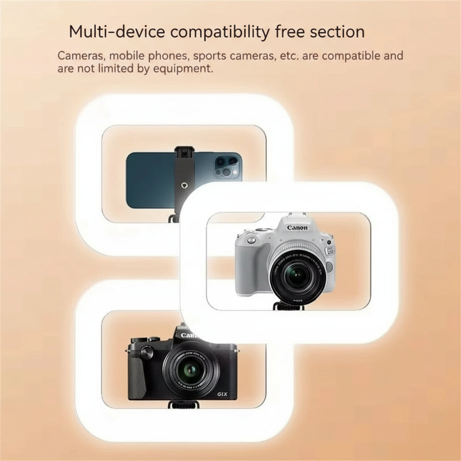 FANGTUOSI™ PRO Handheld Rechargeable Ring LED Fill Light – Portable Phone & Desktop Selfie Lamp for Live Streaming, Photography & Makeup