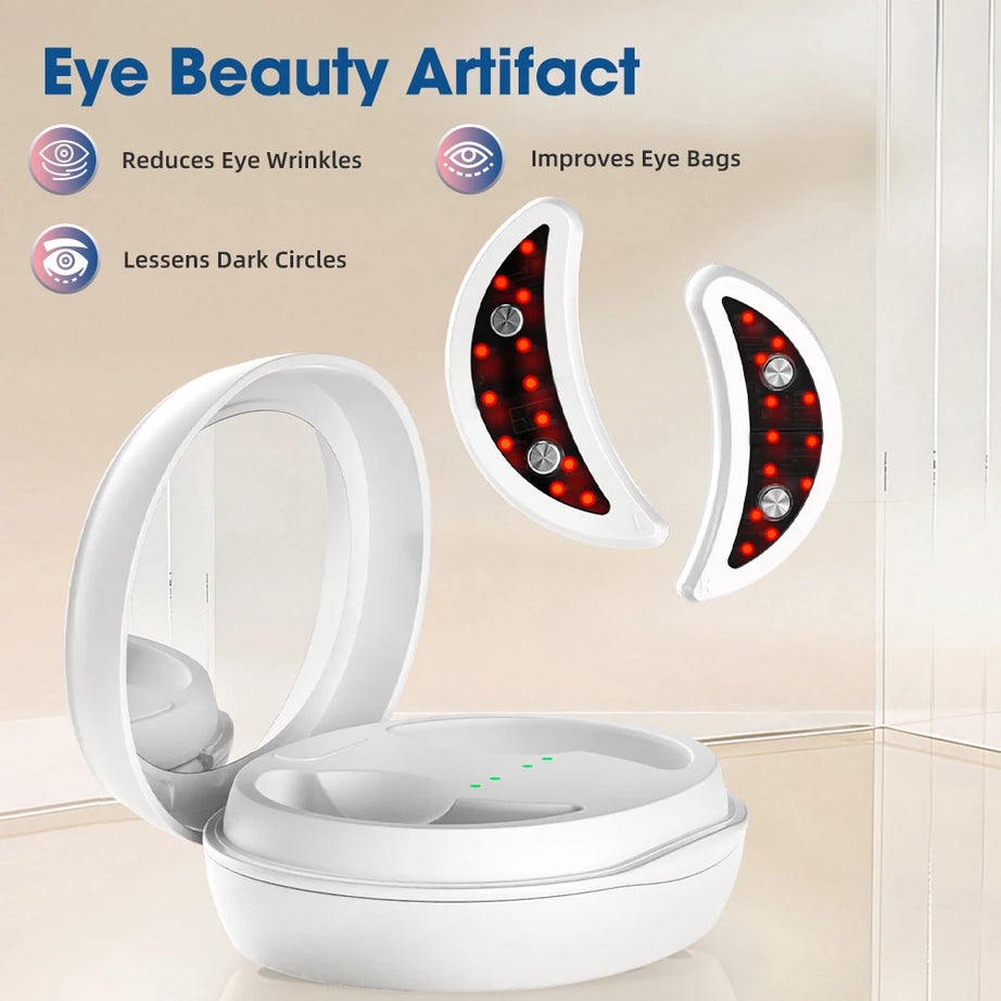 EMS Electric Eye Massager for Women Home Use Beauty Product with Red Light Therapy for Eye Massage Reduce Dark Circles Eye Bags