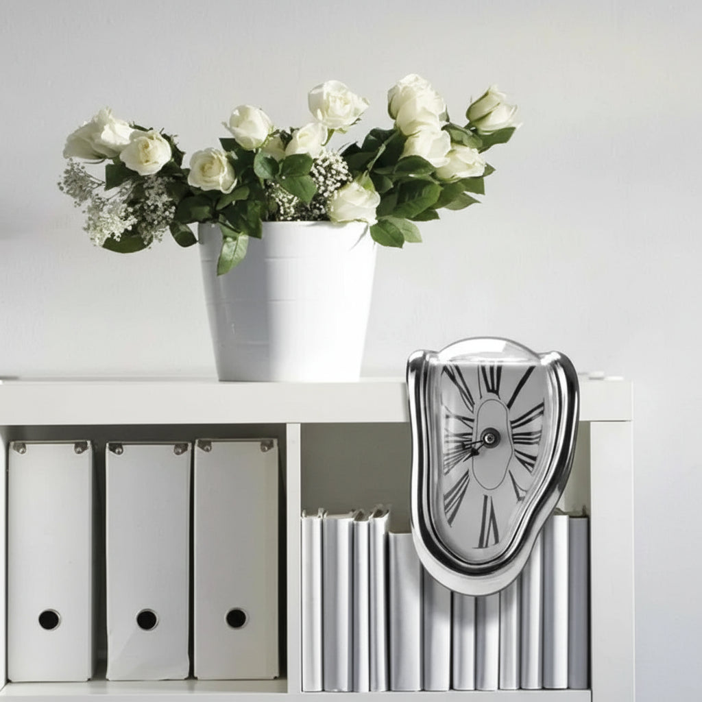 Surreal Melting Distorted Wall Clock – Dali -style Melting Clock Décor