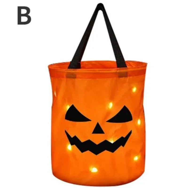 LED Halloween Pumpkin Candy Bucket – Trick or Treat Bag