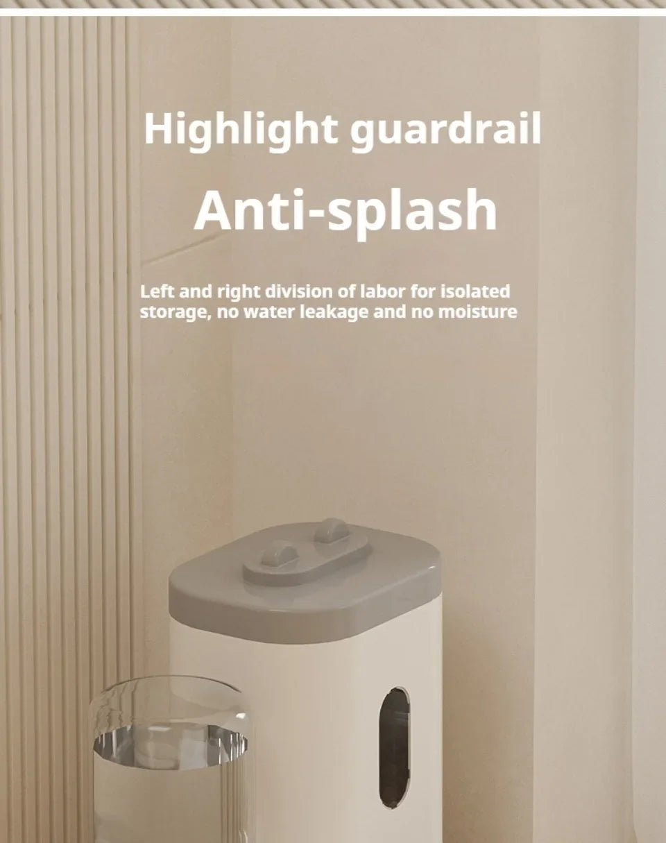 Anti-splash guard and separated bowls close-up