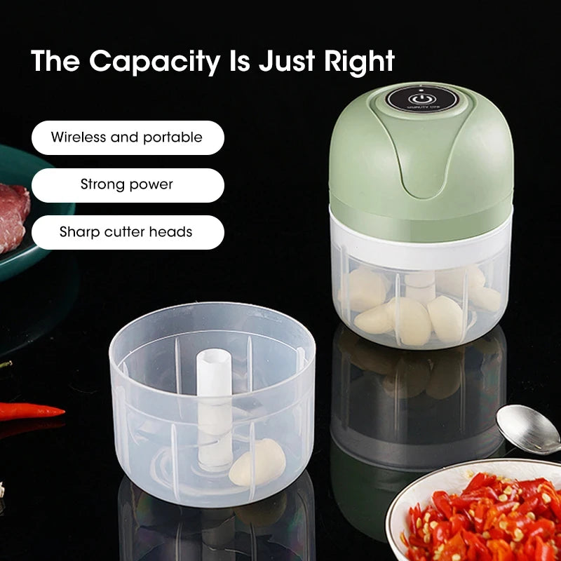 250ml Electric Garlic Chopper – Portable USB Mini Food Processor