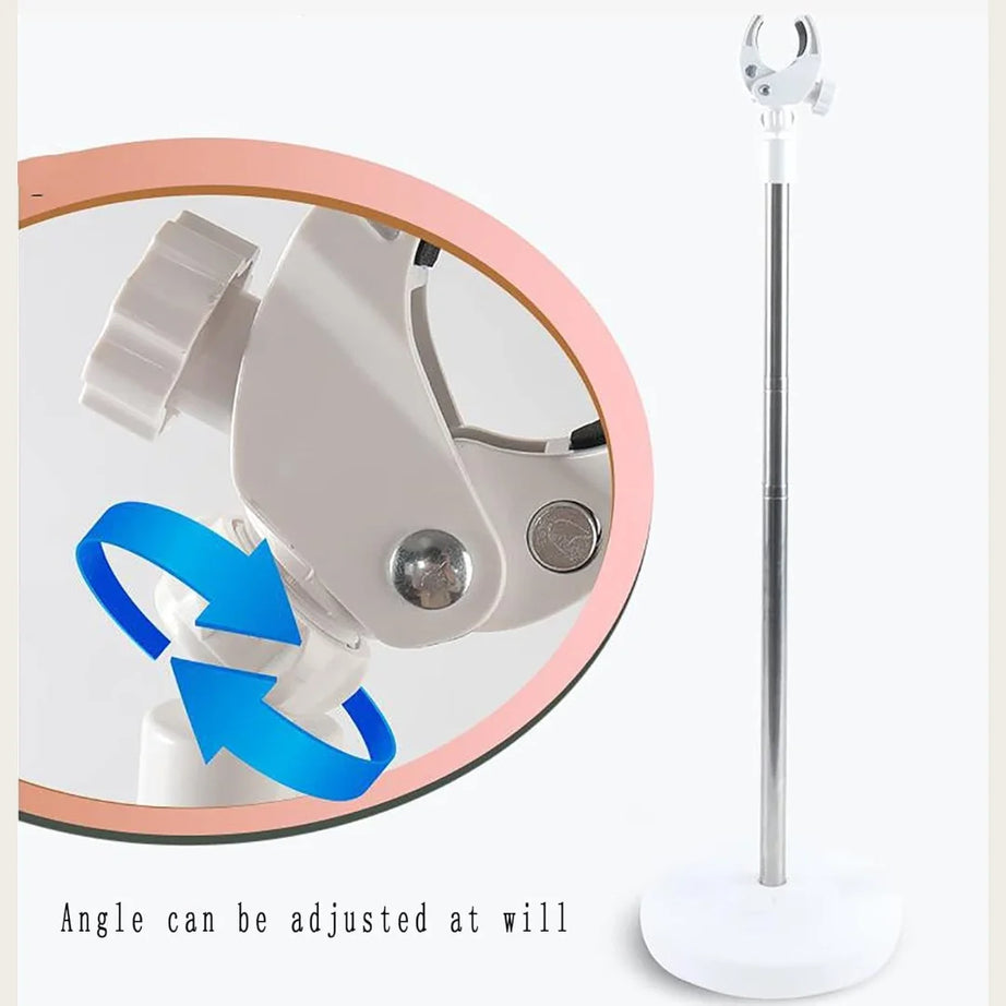 Dog Hair Dryer Stand – Hands-Free 360° Rotating Holder with Adjustable Height for Pet Grooming