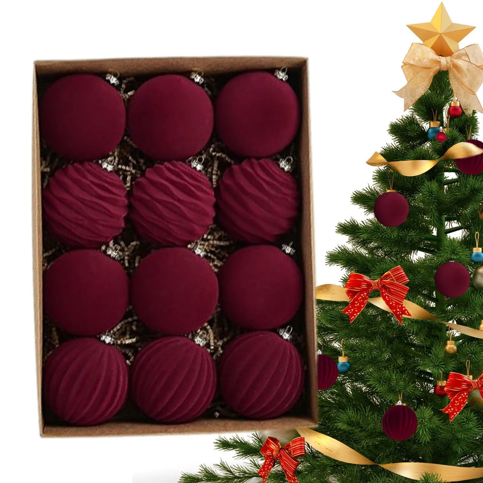 12-Piece Christmas Ball Ornament Set