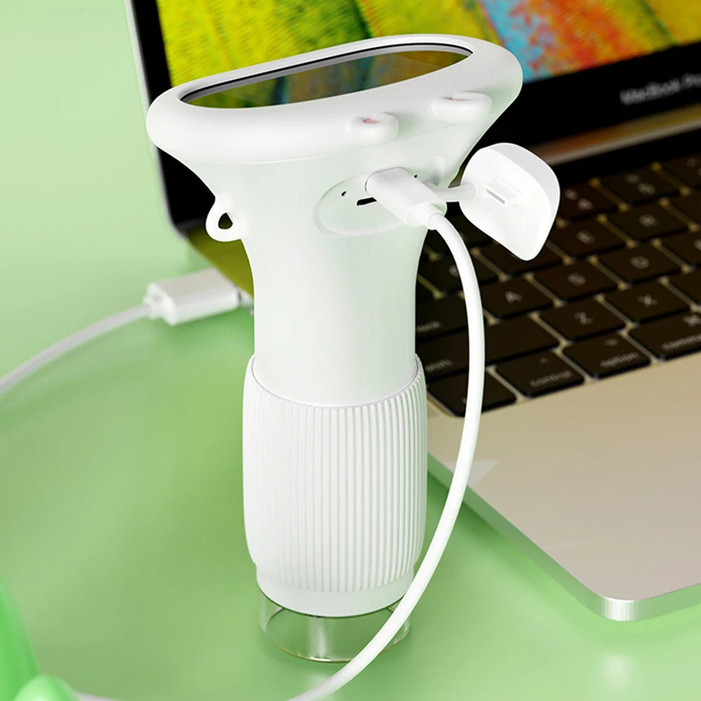 USB charging/data connection on handheld microscope