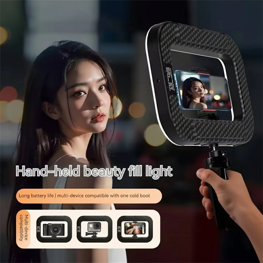 FANGTUOSI™ PRO Handheld Rechargeable Ring LED Fill Light – Portable Phone & Desktop Selfie Lamp for Live Streaming, Photography & Makeup