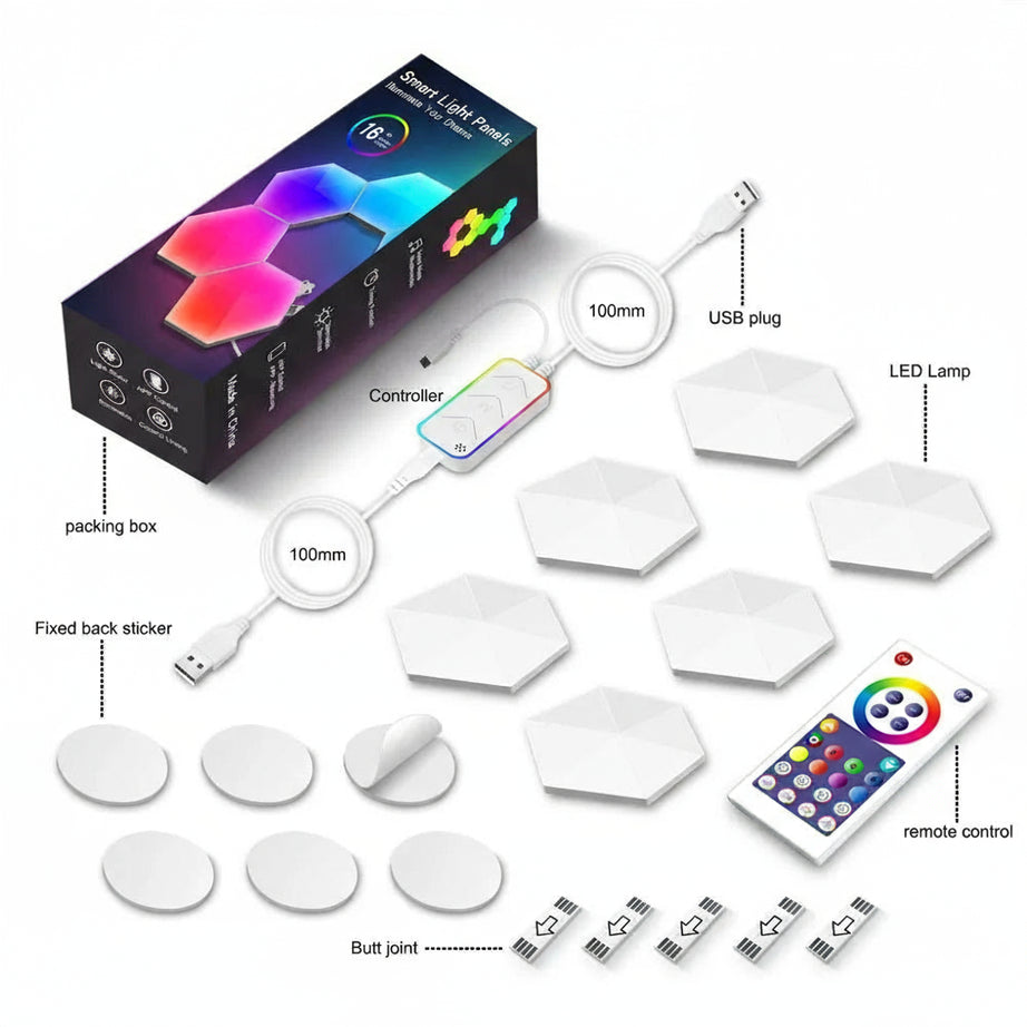 TuYa Smart RGB Hexagon Light Panels (TuYa app via WiFi + Bluetooth)