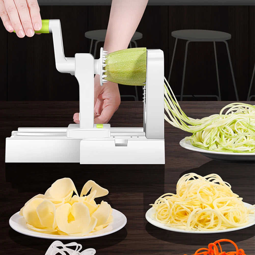 Foldable Vegetable Spiralizer with Extra Blade Box