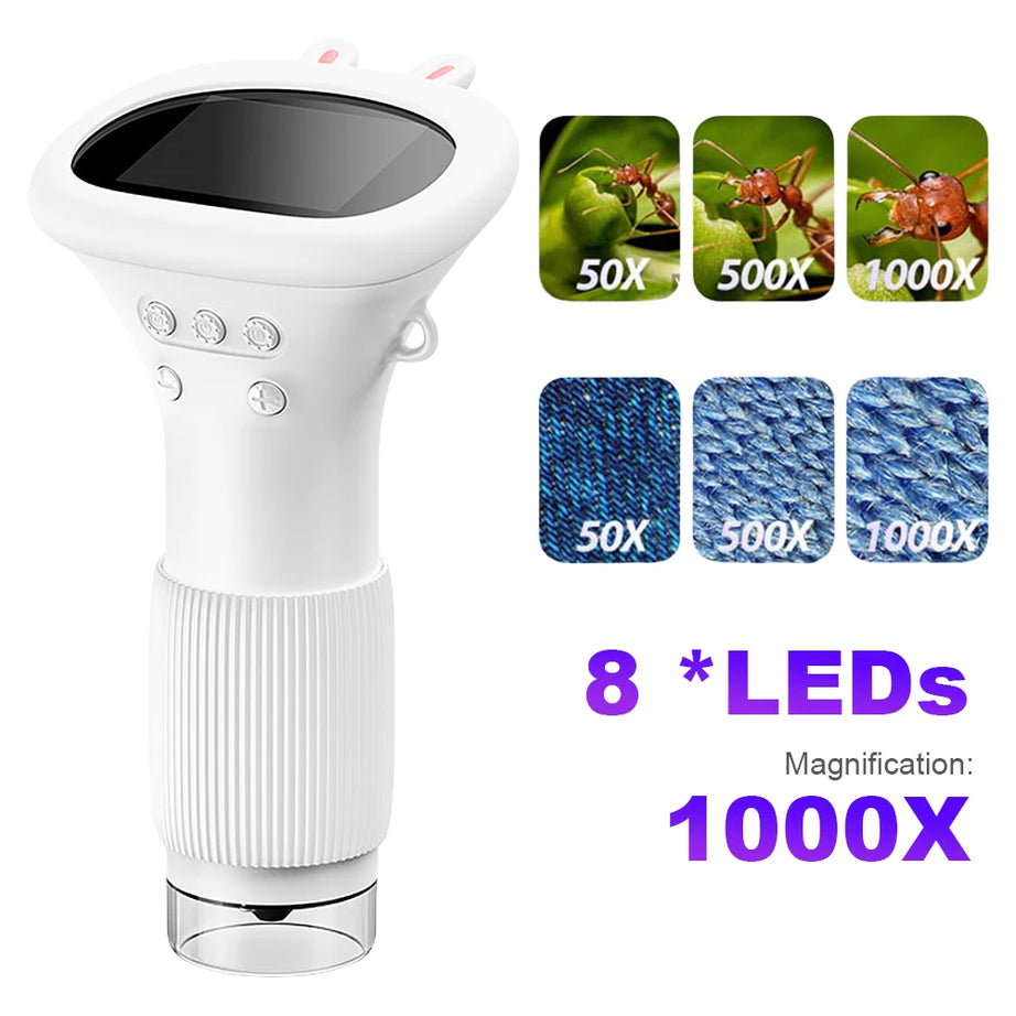 Handheld Digital Microscope with 1000X Zoom & IPS Display