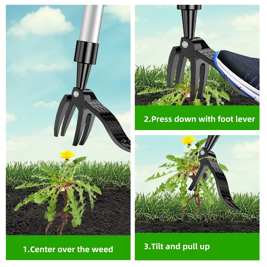 RootMaster Weed Puller – Aluminum Alloy Claw Tool with Foot Pedal