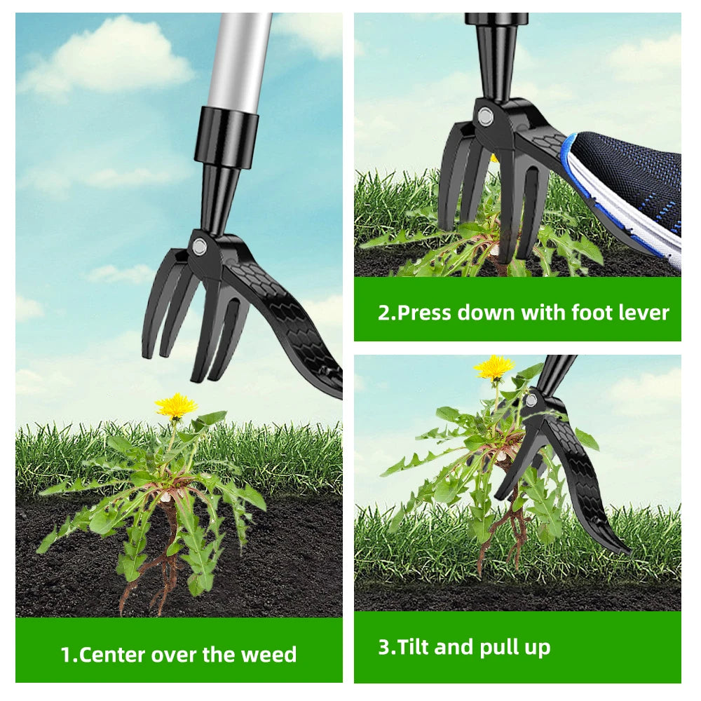 RootMaster Weed Puller – Aluminum Alloy Claw Tool with Foot Pedal