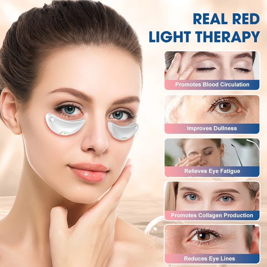 EMS Electric Eye Massager for Women Home Use Beauty Product with Red Light Therapy for Eye Massage Reduce Dark Circles Eye Bags