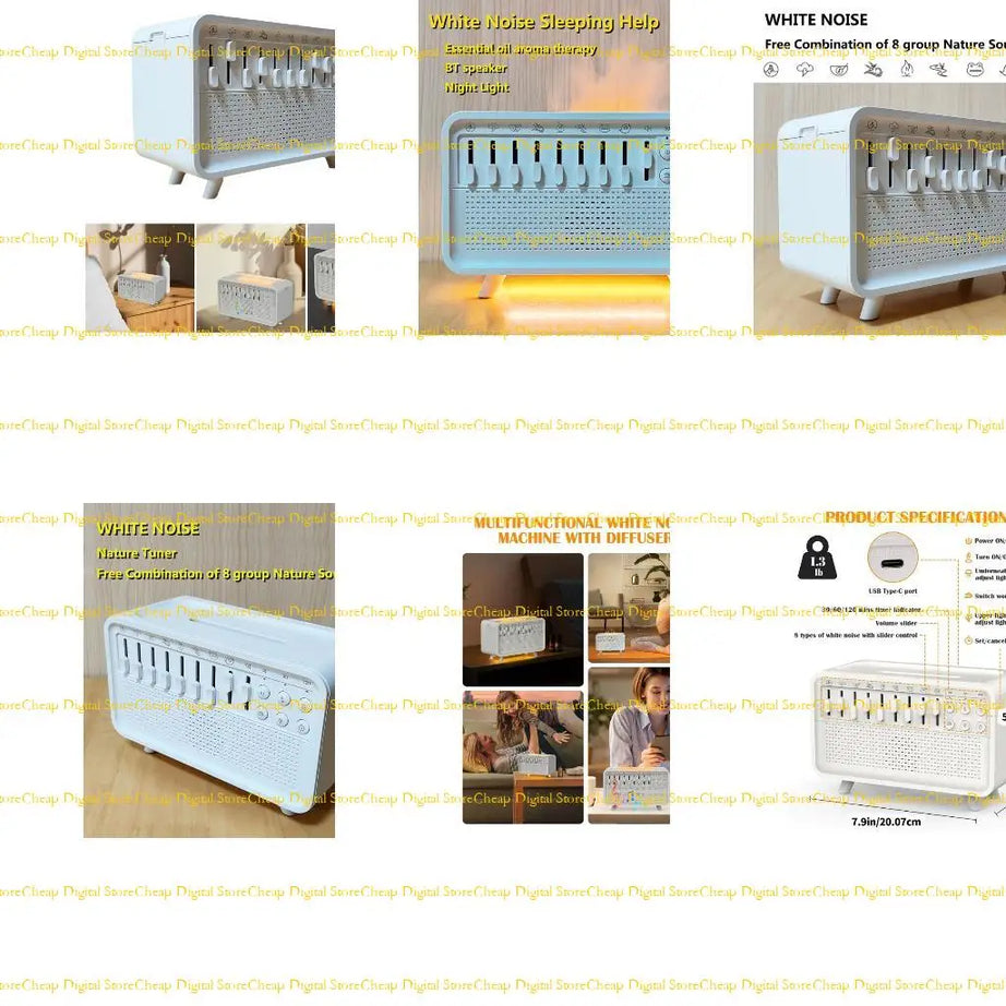 CalmiWave White Noise Diffuser – Speaker, Humidifier & Night Light