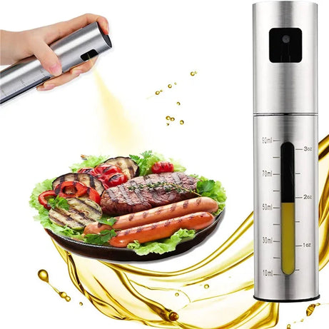 Stainless Steel Oil Spray Bottle – 304 Refillable Cooking & BBQ Sprayer