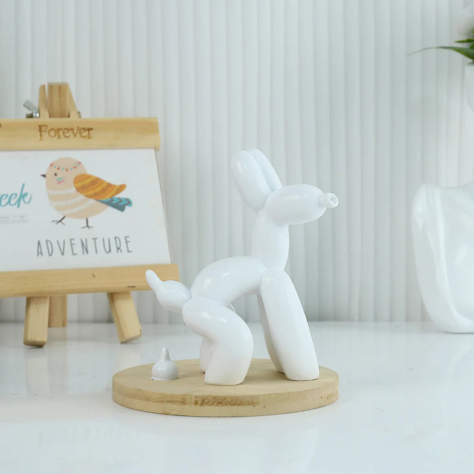 BalloonDog Resin Sculpture – Fun Modern Cartoon Decor