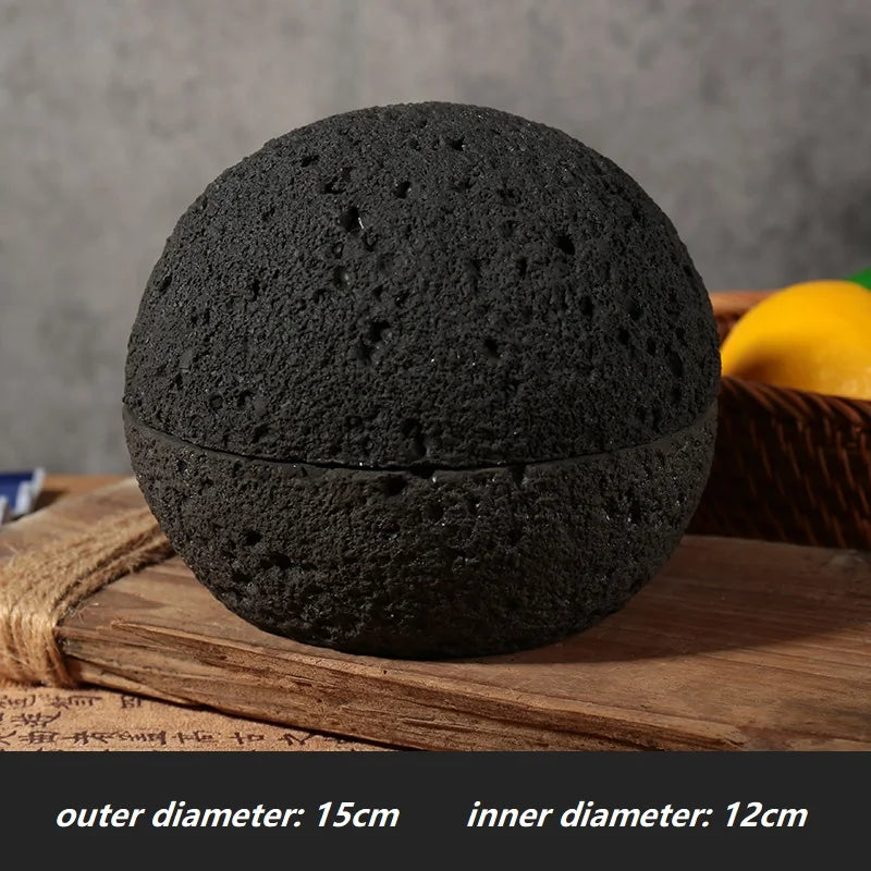 LavaStone Planet Bowl – Black Quartz Dessert & Cuisine Dish