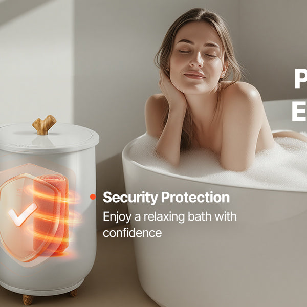 NEW SucceBuy Towel Warmer Bucket 20L Heated Towel Warmer w/ LED Light Auto Shut off & Temperature Setting Large Blanket Warmers SPA